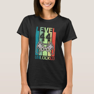 Level 44 Unlocked Video Gamer 44th Birthday Tee