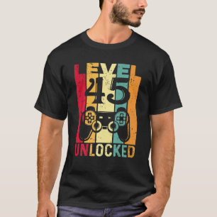 Level 45 Unlocked Awesome 1978 Video Game 45th T-Shirt