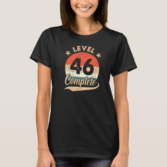 Level 46 Complete Retro 46th Wedding Aniversary Fo T-Shirt (Front)
