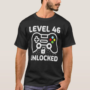 Level 46 Unlocked Video Game Gaming 46th Birthday T-Shirt