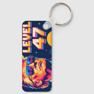 Level 47 Neon Arcade Two-Sided Aluminum Key Ring