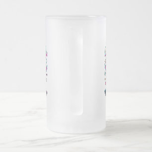 Level 47 Neon Arcade Two-Sided Frosted Glass Beer Mug