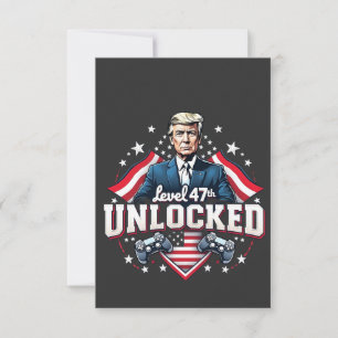 Level 47th unlocked Trump Won Inaguration Day Thank You Card