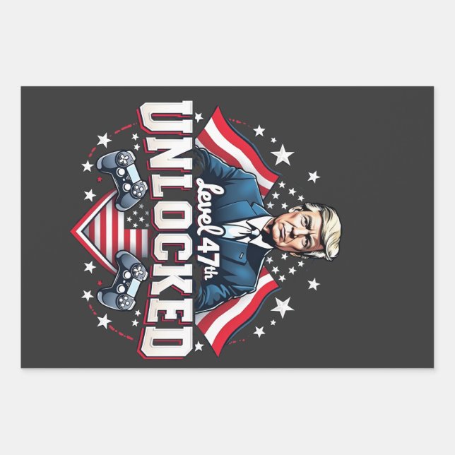 Level 47th unlocked Trump Won Inaguration Day  Wrapping Paper Sheet (Front)