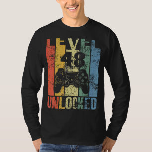 Level 48 Unlocked 48th Birthday For Video Gamers T-Shirt