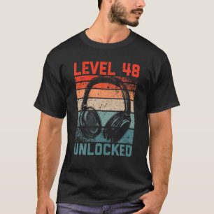 Level 48 Unlocked Video Gamer Lovers 48Th Birthday T-Shirt