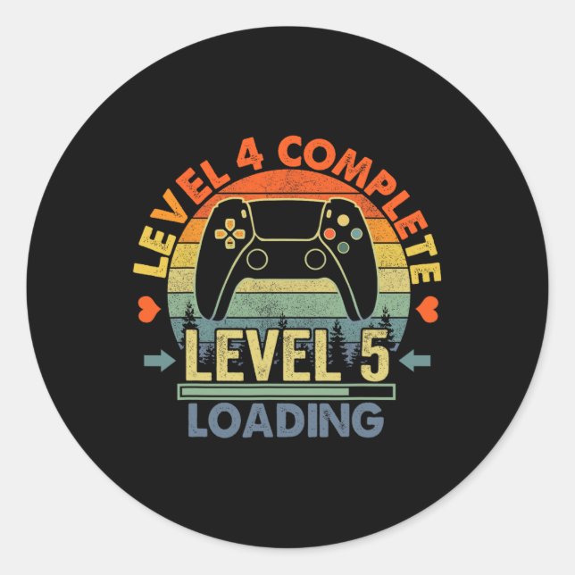 Level 4 Complete 4 Anniversary Gift 4th Wedding An Classic Round Sticker (Front)