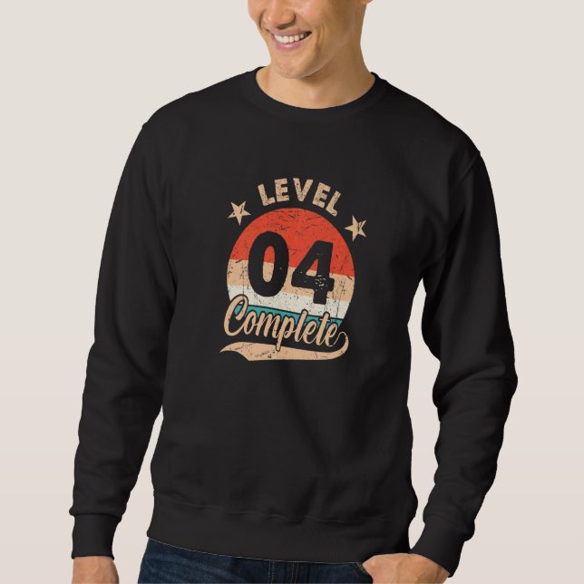 Level 4 Complete Retro 4th Wedding Aniversary For  Sweatshirt (Front)