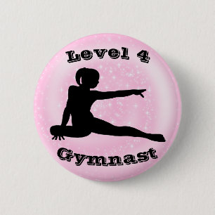 Level 4 Gymnast - Girls Gymnastics Button