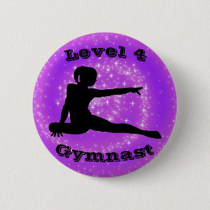 Level 4 Gymnast - Girls Gymnastics Button