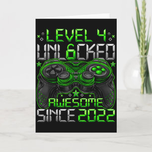 Level 4 Unlocked 4 Year Old Boys 4th Birthday Boy Card