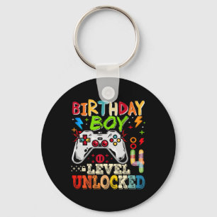 Level 4 Unlocked Video Gamer 4th Birthday For Boys Key Ring