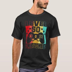 Level 50 Unlocked 50Yr Bday Men 50Th 50 Years Old T-Shirt