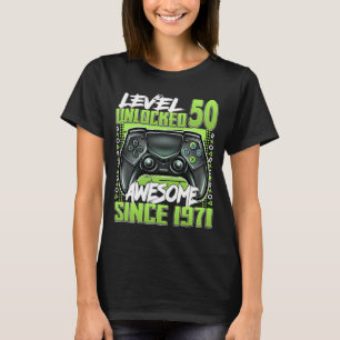 Level 50 Unlocked Awesome Since 1971 50th Birthday T-Shirt