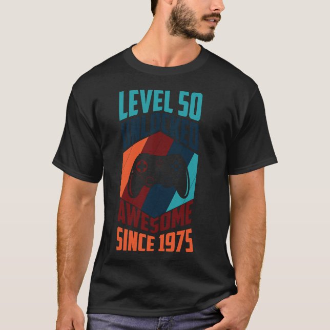 Level 50 Unlocked Awesome Since 1975, T-Shirt (Front)
