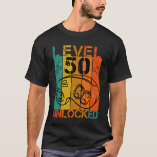 LEVEL 50 UNLOCKED FUNNY GAMER GEEK 50TH BIRTHDAY T-Shirt