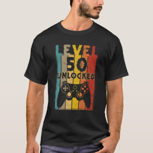 Level 50 Unlocked Funny Video Gamer 50Th Birthday T-Shirt