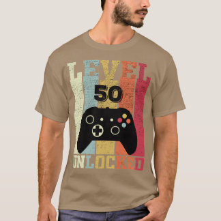 Level 50 Unlocked Funny Video Gamer 50th Birthday T-Shirt