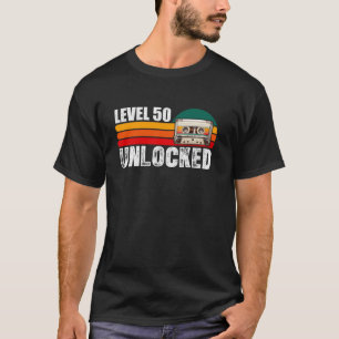 Level 50 Unlocked Video Games 50th Birthday Long S T-Shirt
