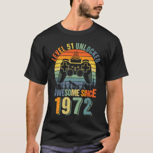 Level 51 Unlocked  51st Birthday Gamer 1972 Boys G T-Shirt