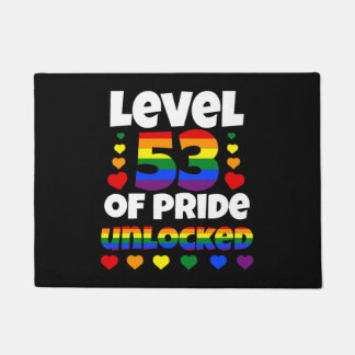 Level 53 of Pride Unlocked Rainbow LGBT 53rd Doormat