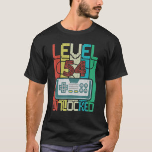 Level 54 Unlocked Video Gamer 54th Birthday T-Shirt