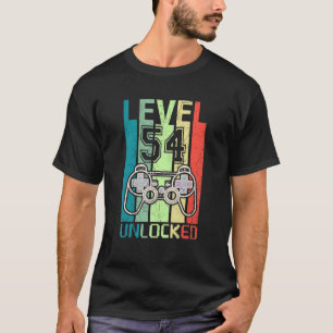 Level 54 Unlocked Video Gamer 54th Birthday Tee