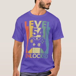 Level 54 UnlockedFunny Video Gamer 54Th Birthday G T-Shirt
