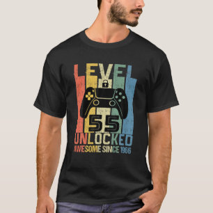 Level 55 Unlocked Birthday Gamer Awesome Since 196 T-Shirt