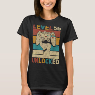 Level 56 Unlocked 56th Birthday 56 Years Old Gamer T-Shirt