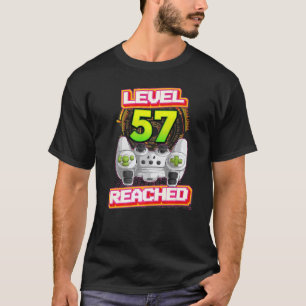 Level 57 Reached Gamer 57th Birthday Video Gaming T-Shirt