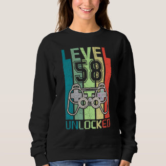 Level 58 Unlocked Video Gamer 58th Birthday Tee