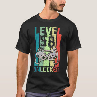 Level 58 Unlocked Video Gamer 58th Birthday Tee