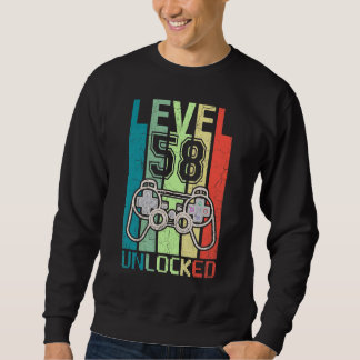 Level 58 Unlocked Video Gamer 58th Birthday Tee