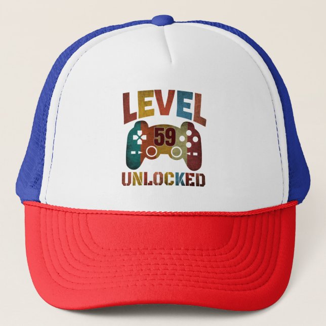 LEVEL 59 UNLOCKED   TRUCKER HAT (Front)