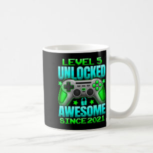 Level 5 Unlocked 5 Year Old For Boys 5th Birthday Coffee Mug