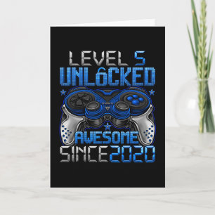 Level 5 Unlocked 5 Year Old Gifts For Boys 5th Bir Card