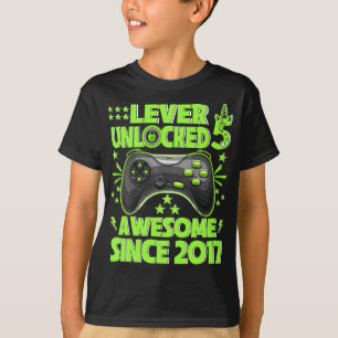 Level 5 Unlocked Awesome 2017 Video Game 5th  T-Shirt