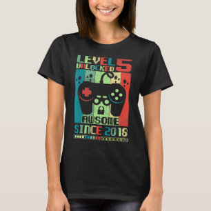 Level 5 Unlocked Awesome 2018 Boys Video Game 5th T-Shirt