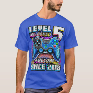 Level 5 Unlocked Awesome 2018 Video Game 5th Birth T-Shirt