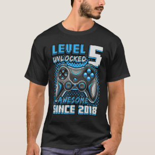 Level 5 Unlocked Awesome 2018 Video Game 5th Birth T-Shirt