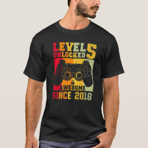 Level 5 Unlocked Awesome 2018 Video Game 5th Birth T-Shirt