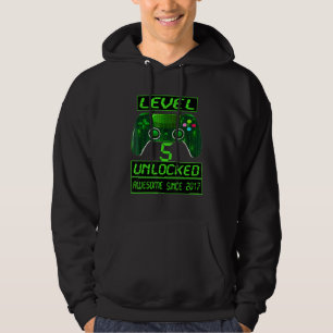 Level 5 Unlocked Awesome Since 2017 5th Birthday G Hoodie