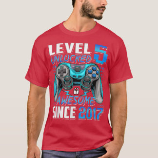 Level 5 Unlocked Awesome Since 2017 5th Birthday G T-Shirt