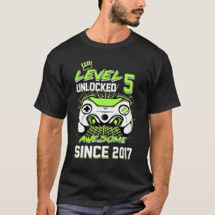 Level 5 Unlocked Awesome Since 2017 5th Birthday G T-Shirt