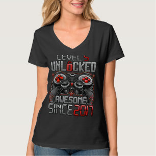 Level 5 Unlocked Awesome Since 2017 5th Birthday T-Shirt