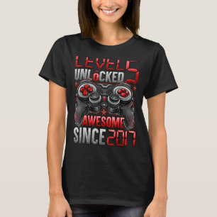 Level 5 Unlocked Awesome Since 2017 5th Birthday T-Shirt