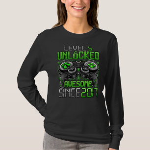 Level 5 Unlocked Awesome Since 2017 5th Birthday T-Shirt