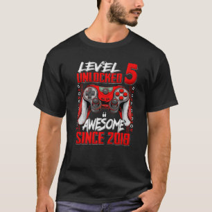 Level 5 Unlocked Awesome Since 2018 5th Birthday G T-Shirt