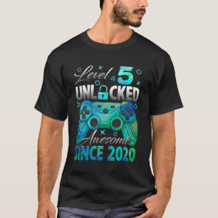 Level 5 Unlocked Awesome Since 2020 5th Birthday G T-Shirt